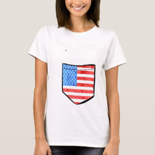 Camiseta 4 de Julho Usa Águia Bolsos Presentes Pássaros