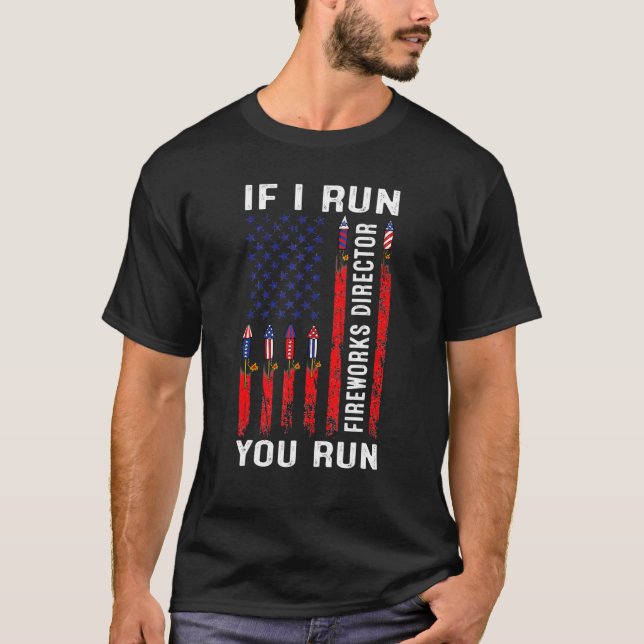 Camiseta 4 De Julho Usa Flag Fireworks Diretor Se Eu Execut (Frente)