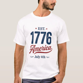 Camiseta 4 de julho vermelho branco e azul