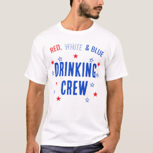 Camiseta 4 de julho vermelho, branco e azul com estrelas
