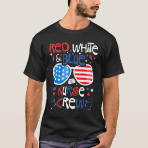 Camiseta 4 De Julho Vermelho Branco E Azul Enfermeira Equip