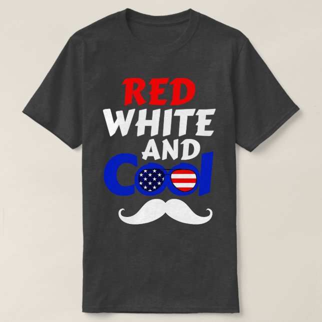 Camiseta 4 De Julho Vermelho Branco E Legal 3 (Frente do Design)