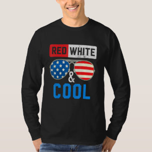 Camiseta 4 De Julho Vermelho Branco E Óculos De Sol Legal M