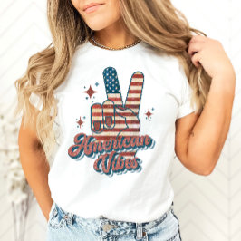 Camiseta 4 De Julho Vibes Americanos Vintage Peace