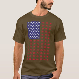 Camiseta 4 de julho Video Game Gamer 80s Arcade USA Flag K