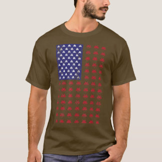 Camiseta 4 de julho Video Game Gamer 80s Arcade USA Flag K