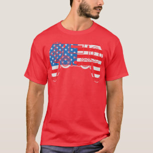 Camiseta 4 de julho Video Game Gamer USA Flag Kids Boys M