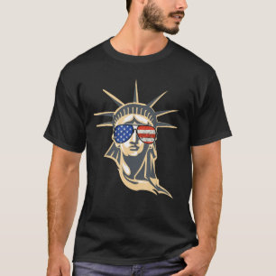 Camiseta 4 De Julho Vintage Estátua Da Liberdade Patrióti
