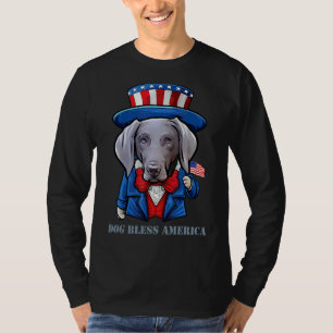 Camiseta 4 De Julho Weimaraner Dog Usa American Dog