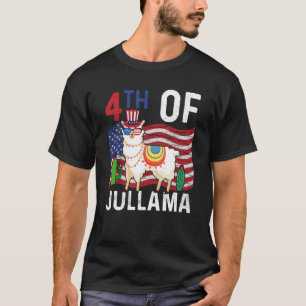 Camiseta 4 De Jullama Lama Bandeira Patriótica Dos EUA 4 D