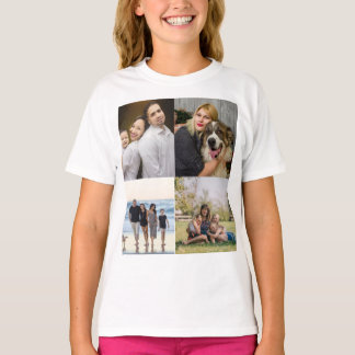 Camiseta  4 Family Photo Collage Custom