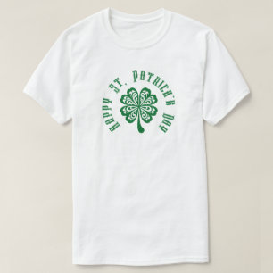 Camiseta 4 Folhas de folhas - Ruas felizes. Dia de Patrick