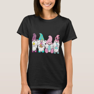 Camiseta 4 Gnomos de Páscoa Pastel Primavera coelho ouvidos
