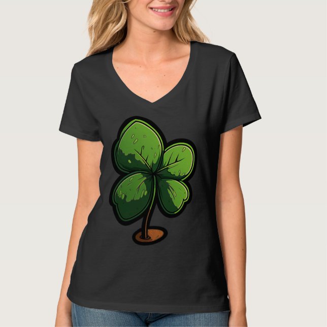 Camiseta 4 Leaf Clover Happt St Patrick's Day St Patrick's  (Frente)