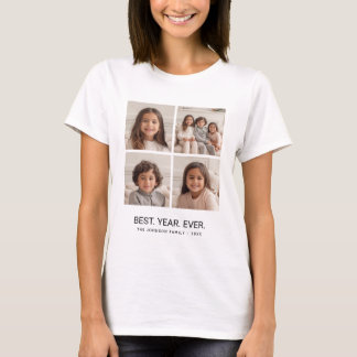 Camiseta 4 Mínimo de Colagem de Fotos - Melhor Ano De Todos