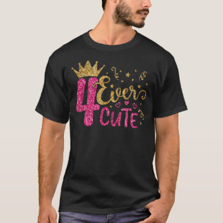 Camiseta 4 Nunca Feliz 4.º Aniversário de 4 Anos