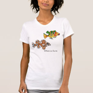 Camiseta 4 Peixes de desenho animado
