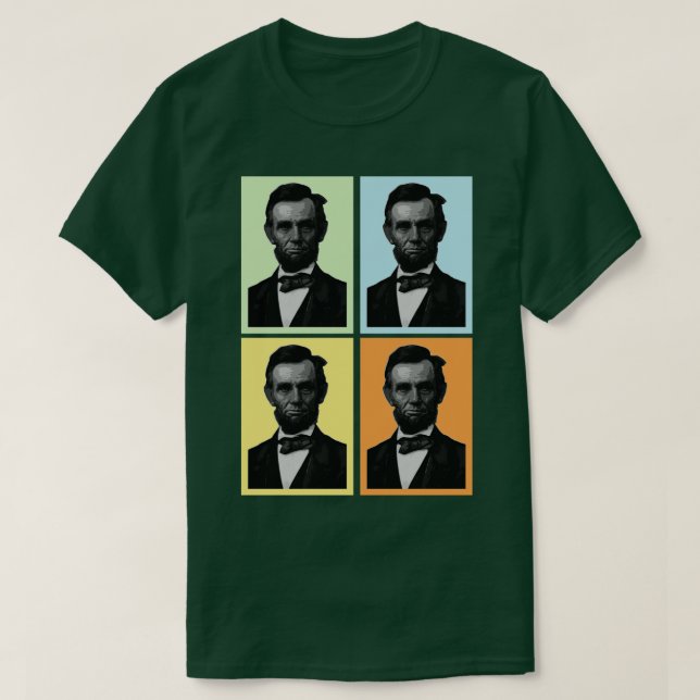 Camiseta 4 Pontuação Abraham Lincoln História Americana (Frente do Design)
