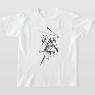 Camiseta 4 Preto Branco Arte de Tatuagem Tribal Abstrata