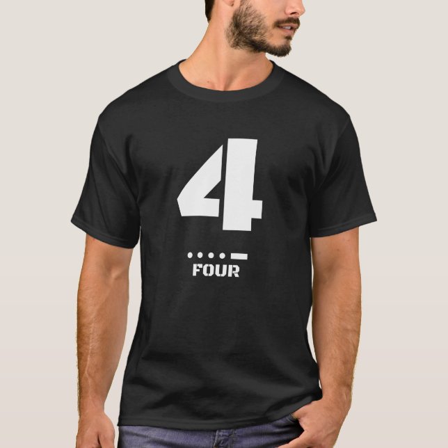 Camiseta 4(Quatro) Número Fonético da OTAN e Código Morse (Frente)