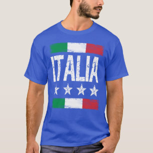 Camiseta 4 Star Italia com bandeira italiana e retrato em r