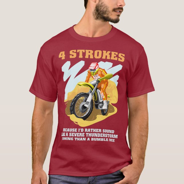 Camiseta 4 Traços Motocross Dirt Bike Racing (Frente)