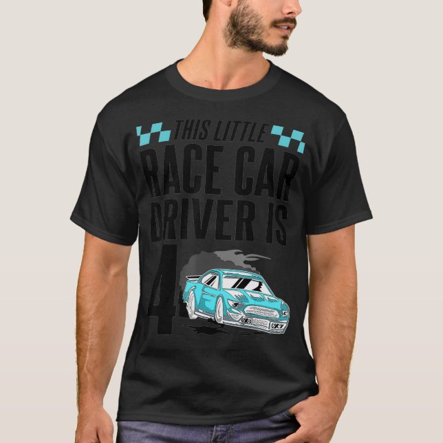 Camiseta 4 Year Old 4th Birthday Gift Boys Funny Kids Race  (Frente)