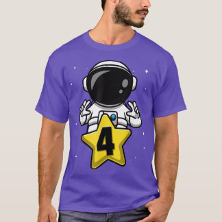 Camiseta 4 Year Old Birthday Boy Astronaut  4th Bday Party 