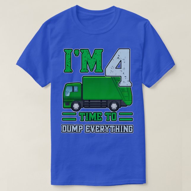 Camiseta 4 year old Dump Everything Garbage Truck 4th Birth (Frente do Design)