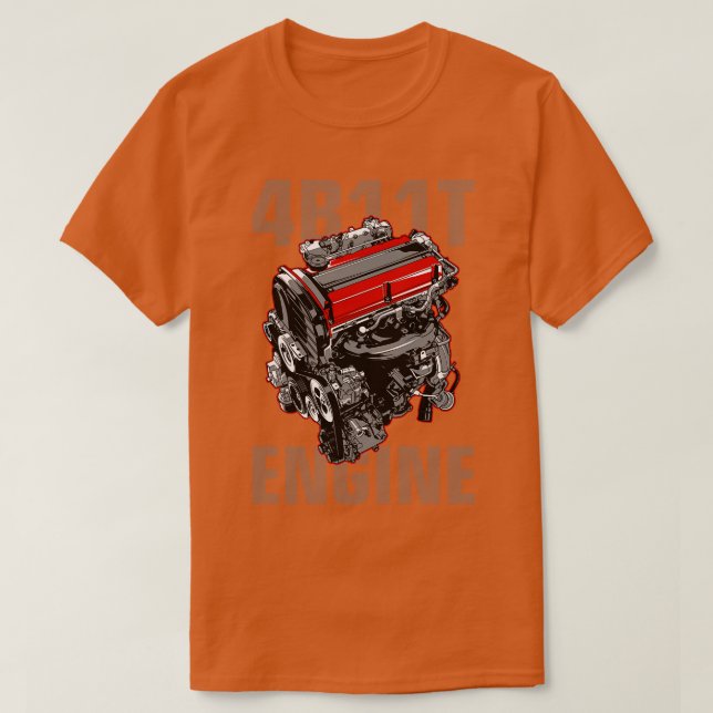 Camiseta 4B11T Motor Mitsubishi Lancer Evo X TShirt (Frente do Design)