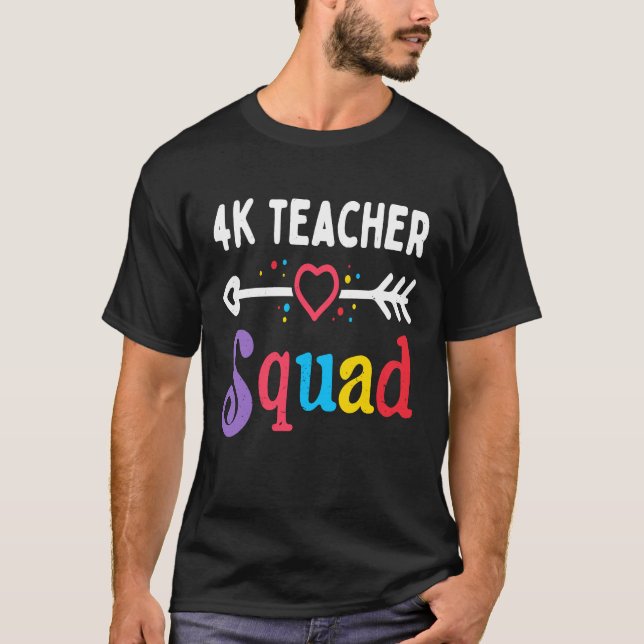 Camiseta 4k professor Squad Quarto Professora Equipe de Est (Frente)