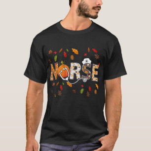 Camiseta 4m85 Enfermeiro Maple Leaf Fall Autumn Vibes Graça