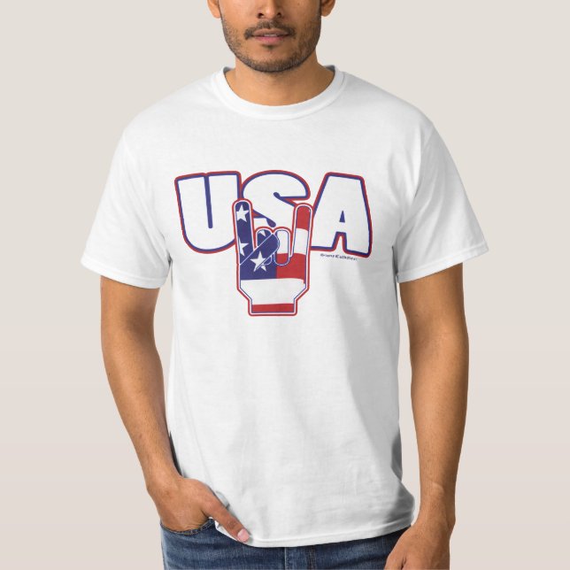 Camiseta 4o das ROCHAS de julho EUA brancas (Frente)