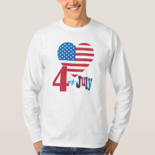 Camiseta 4o de fogos-de-artifício americanos da bandeira d