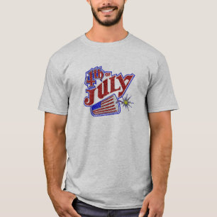 Camiseta 4o do t-shirt dos fogos-de-artifício de julho