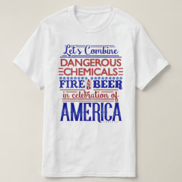 Camiseta 4o engraçado de fogos-de-artifício da cerveja do