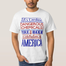 Camiseta 4o engraçado de fogos-de-artifício da cerveja do