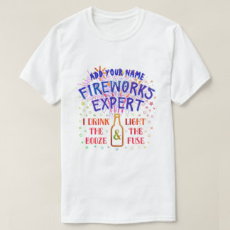 Camiseta 4o engraçado do perito V2 dos fogos-de-artifício