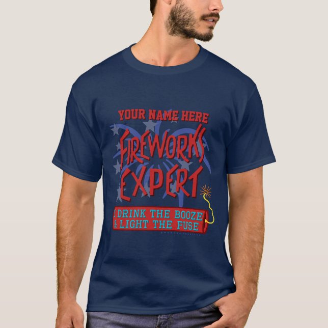 Camiseta 4o engraçado dos fogos-de-artifício da (Frente)