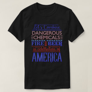 Camiseta 4o engraçado dos fogos-de-artifício da cerveja d