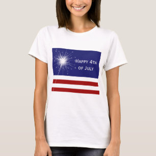 Camiseta 4o feliz do t-shirt de julho com Sparkler