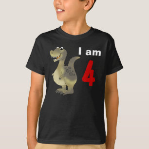 Camiseta 4o ideia do presente do dinossauro do aniversário