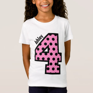 Camiseta 4o Nome feito sob encomenda de quatro anos V01M