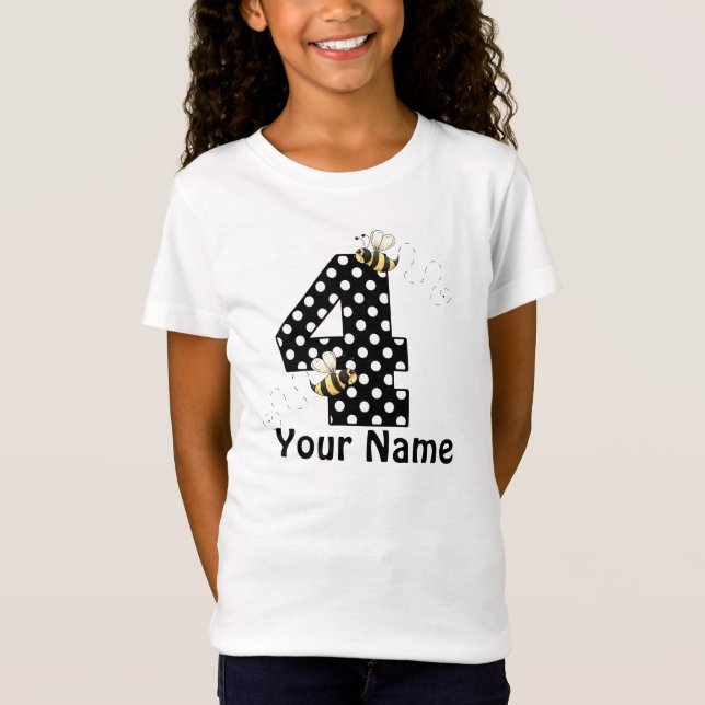 Camiseta 4o O aniversário personalizado Bumble o t-shirt da (Frente)