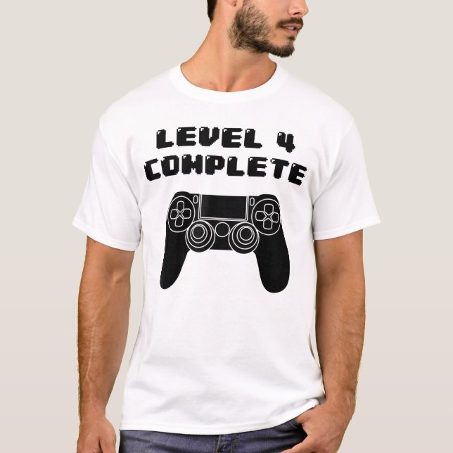 Camiseta 4th Birthday  4 Years Old Video Gaming  Bday vinta (Frente)