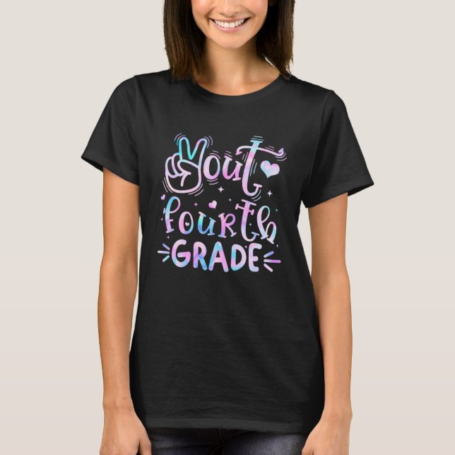 Camiseta 4th Fourth Grade Peace Out Tie Dye Happy Last Day  (Frente)