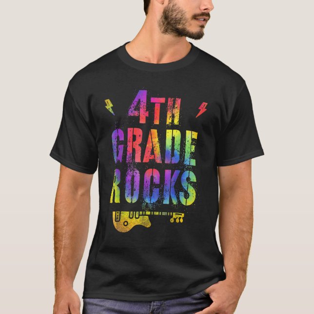 Camiseta 4th Fourth Grade Rocks Tie Dye Back To School Teac (Frente)