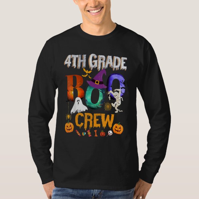 Camiseta 4th Grade Boo Crew Teacher Student  Halloween Cost (Frente)
