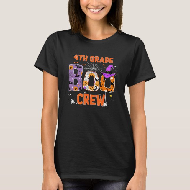 Camiseta 4th Grade Boo Crew Teachers Students Halloween Cos (Frente)