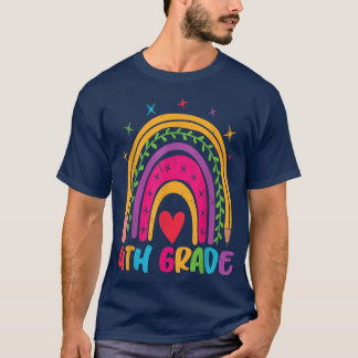 Camiseta 4th Grade Rainbow Teacher Student Back To School
